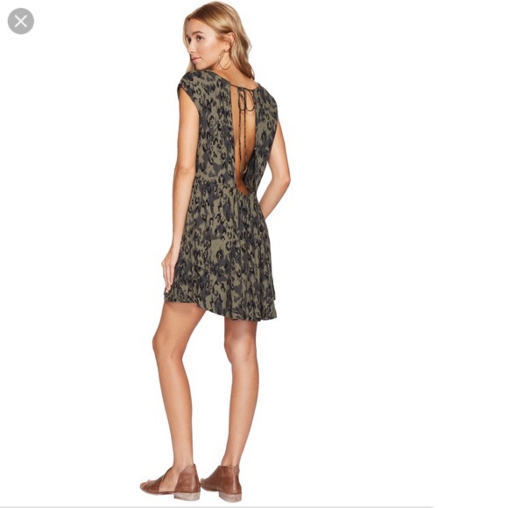 Free People Green Multi Print Dress NWOT